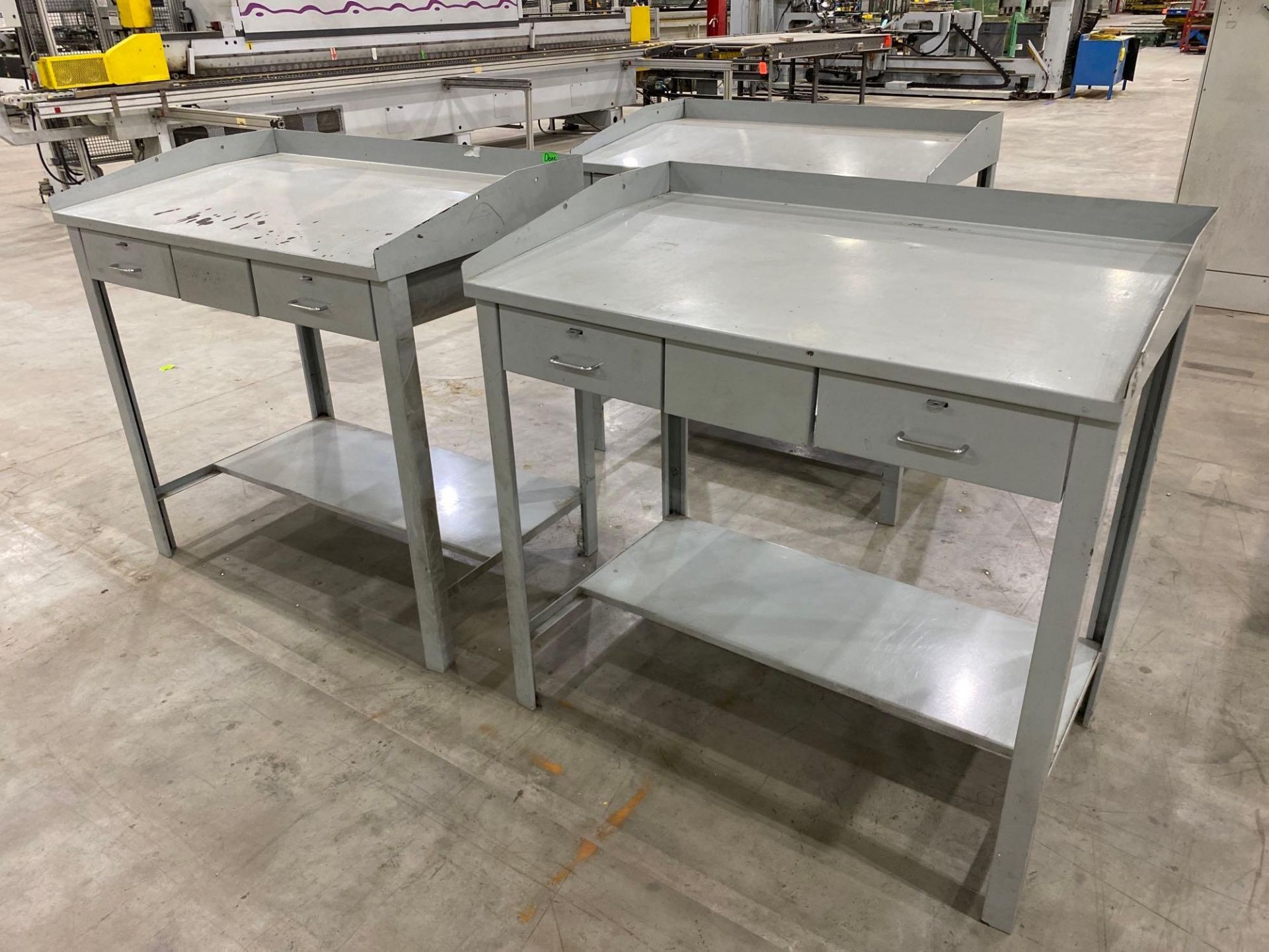 Assorted Slant Top Metal Work Tables