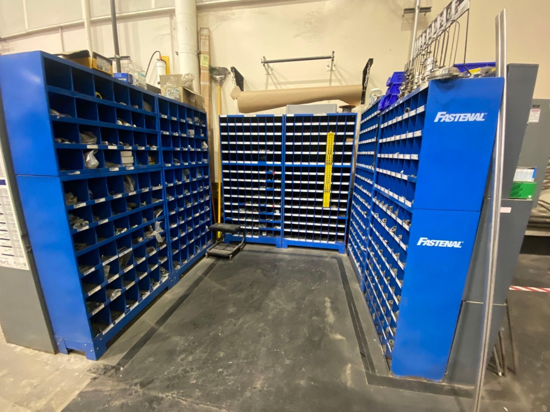 Assorted Fastenal Parts Bins &amp; Contents