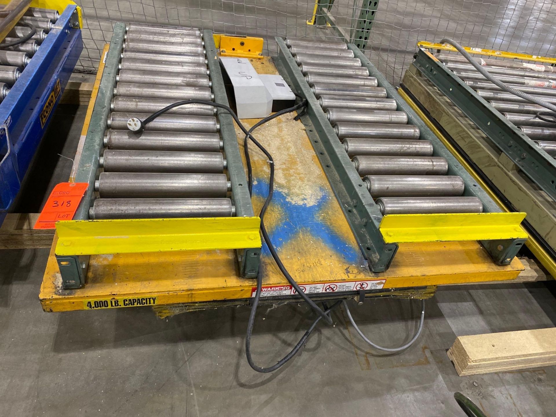 Lot Econo Lifts Roller Top Hydraulic Lift Table - Image 12 of 14