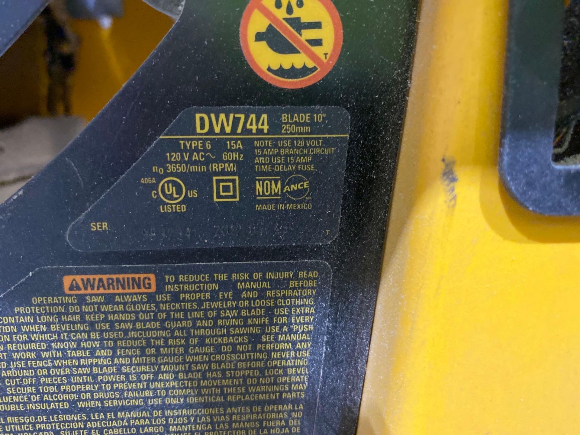 Dewalt DW744 Jobsite Table Saw - Image 2 of 3