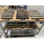 Assorted Weeke Tool Holder Blocks, Contents of Shelf &amp; Transport Cart