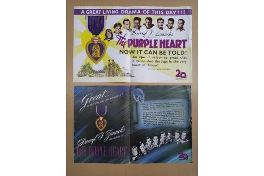 Purple Heart (x2), 1944, Trade Advert Two original trade adverts. WWII drama Handling, fold wear and