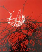 Jennifer Joan Dikson (British b 1936), limited edition print, Red On Silver, 34/50, 64 x 52 cm