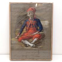 20th century, Continental school, study of a young boy, pastel, indistinctly signed and inscribed,