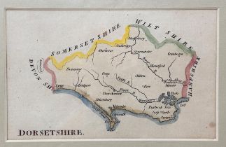 John Aiken, map of Dorset, 1800, 10 x 6 cm Provenance: From the collection of David Beaton, local