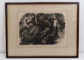 Mary Caine, The Four Horseman Apocalypse, limited edition etching, 1-40, signed in pencil, 25 x 35