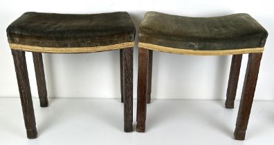 A pair of George VI Coronation stools, both stamped on base, 46 cm wide (2)