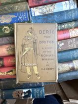 A collection of George Arthur Henty books, all with pictorial cloth bindings, including Beric The