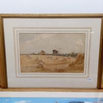 Ernest Marillier, hay bales, watercolour, signed, 22 x 37 cm, and other pictures (6) Some foxing