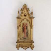 After Fra Angelico, Gloria in Excelsis!, in a carved giltwood frame, 35.5 x 13.5 cm A coloured