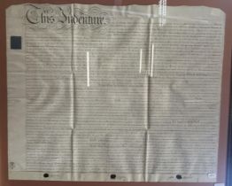 An indenture, 65 x 80 cm, and another, 60 x 76 cm (2)