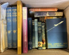 Bridgman (William), The Lonely Sky, and assorted books on aviation (box)