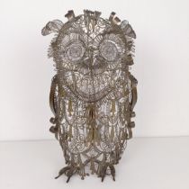 An Italian style wirework owl, 50 cm high