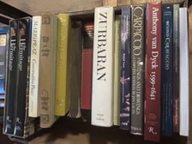 Assorted fine art reference books, including Anthony Van Dyck, Velazquez, and Early Dutch