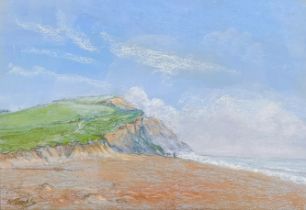 A Jones, Charmouth Beach, pastel, signed, 19 x 28 cm Overall condition good, no damage found