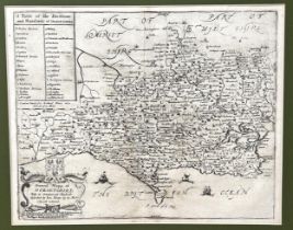 Richard Blome, map of Dorset, 1671, 26 x 33 cm Provenance: From the collection of David Beaton,