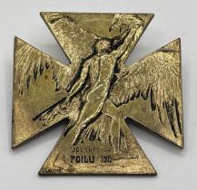 A René Lalique (French 1860-1945) WWI Journee Du Poilu 1915 bronze multi-shaped cross medal/brooch