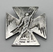 A René Lalique (French 1860-1945) WWI Journee Du Poilu 1914 silver multi-shaped cross medal/brooch