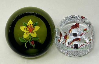 A William Manson limited edition glass paperweight, 80/650, and another, 14/150 (2) overall