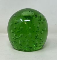 A Victorian glass dump paperweight, 14 cm diameter