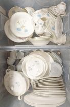 A Wedgwood Ice Rose part dinner service, and other ceramics (2 boxes)