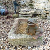 A stone trough, and an ornamental toad (2)