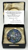 A Perthshire limited edition glass paperweight, 1976, No 151, with certificate, boxed overall