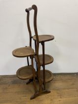 A mahogany folding cake stand , and another (2)