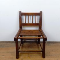 A child's primitive elm chair 41 cm Depth 62 cm High 41 cm Wide