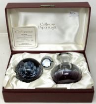 A Caithness Blue Rose limited edition glass paperweight, and matching perfume bottle, No 35, with