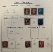 Assorted stamps, mostly GB, to include penny reds and 2d blues, in two albums One album only
