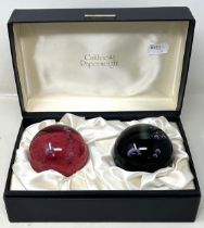 A pair of Caithness glass limited edition paperweights, cased (2)