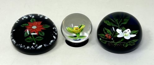 A William Manson glass paperweight, and two others (3) All limited editions chip to base of smallest