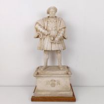 A plaster figure of King Henry VIII, 58 cm high