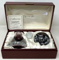 A Caithness Sea Lace glass limited edition paperweight, and matching perfume bottle, No 98, with