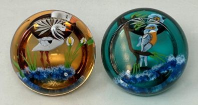 A William Manson glass paperweight, with certificate, boxed, and another (2) overall condition good,
