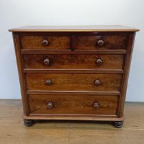 A 19th century mahogany chest, of two short and three long graduated drawers, 120 cm wide Height: