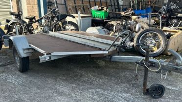 Galvanised heavy duty motorcycle trailer Being sold without reserve Please note the Buyer’s