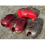 A Triumph petrol tank, and three other petrol tanks (4) Being sold without reserve Please note the