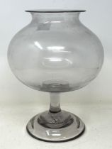 A 19th century French glass leech jar, 30 cm high