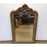 A gilt gesso rococo style pier mirror, 125 x 78 cm