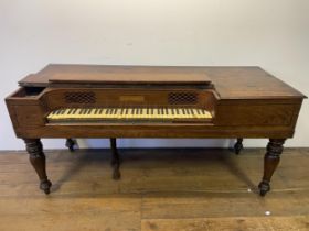 A 19th century mahogany John Broadwood & Sons box piano, in need of extensive restoration, 170 cm,