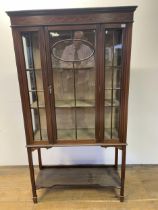 An early 20th century mahogany display cabinet, 90 cm wide