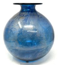 An Isle of White glass vase, probably by Timothy Harris 30 cm high