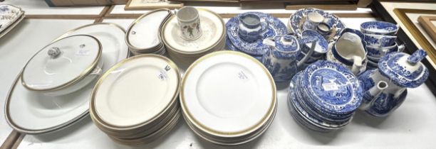 A Minton part dinner service, crested, and assorted blue and white china (qty)