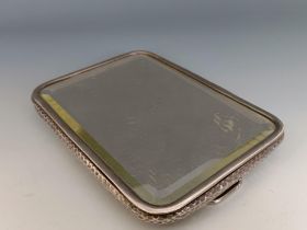 A late Victorian silver backed double table mirror, London 1897, 18 x 14 cm
