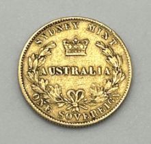 A Victorian gold sovereign, 1868, Sydney Mint
