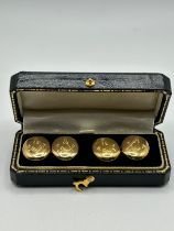 A pair of George V 15ct gold Masonic cufflinks, Birmingham 1925, 8.2 g, in a modern jewellery box