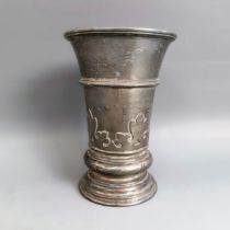 A late Victorian silver vase, with strapwork decoration, London 1900, 9.9 ozt