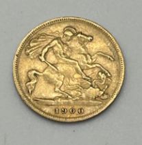 A Victorian gold half sovereign, 1900